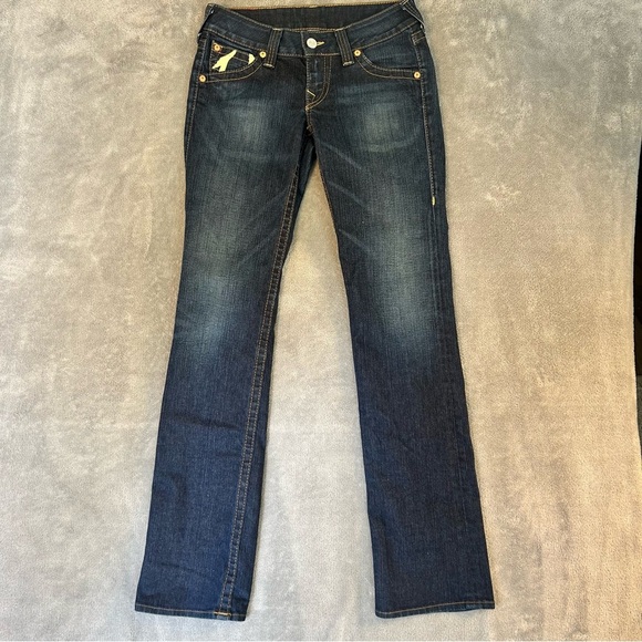 True Religion Women’s Painted Flap Pocket Western Low Rise Boot Cut Jeans 29 - Picture 2 of 10